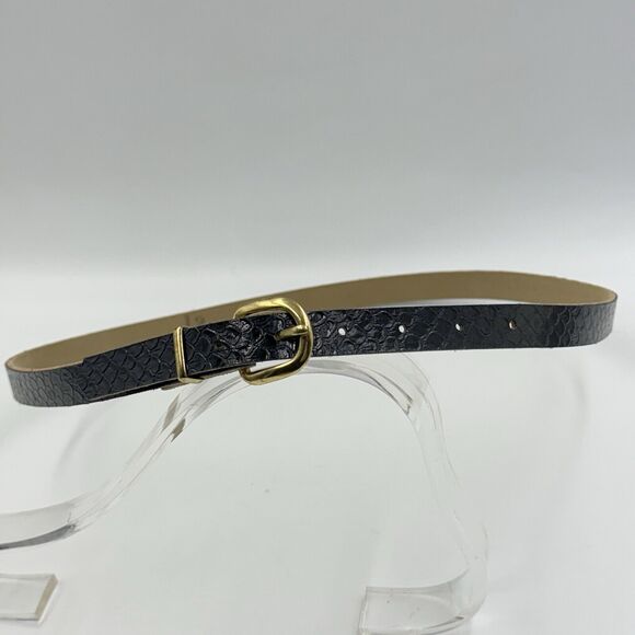 Women Gold Buckle Snakeskin Pattern Dress Belt Slim Wide Size 12 - Picture 5 of 15